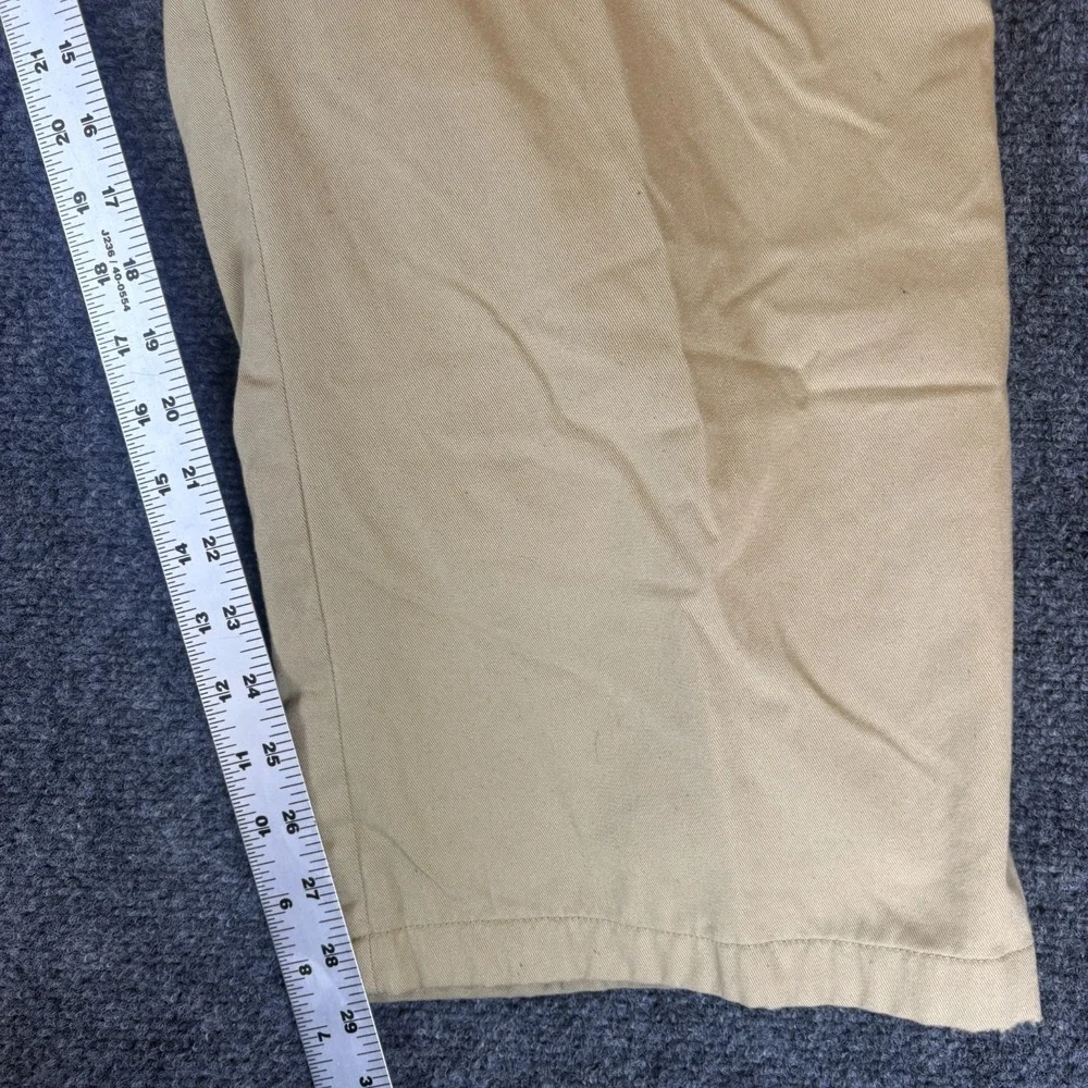 Haband's Ice House Tan Flannel Lined Slacks Pants Men 48x29 Tan Cotton High Rise